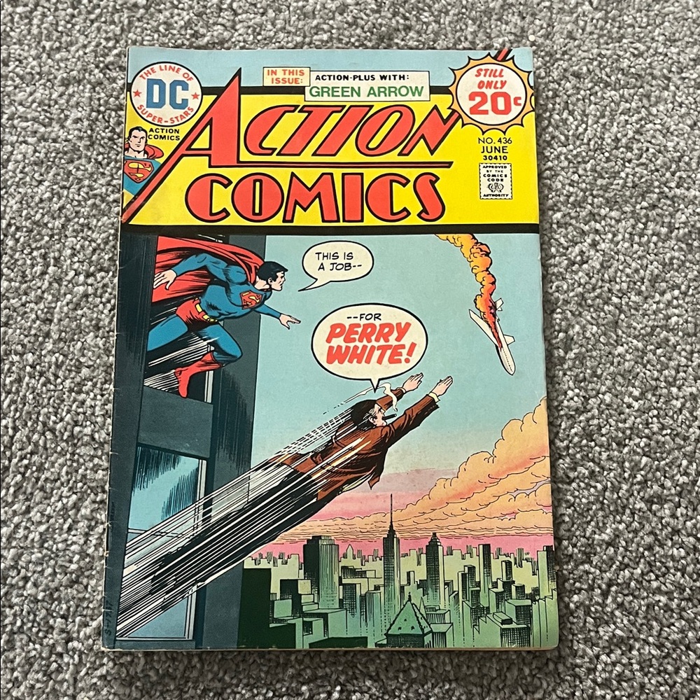 DC Action Comics with Superman - Red, Blue, Yellow Cover